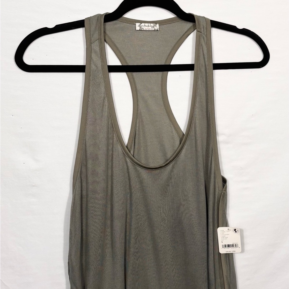Casual Gray Racerback Tank Top